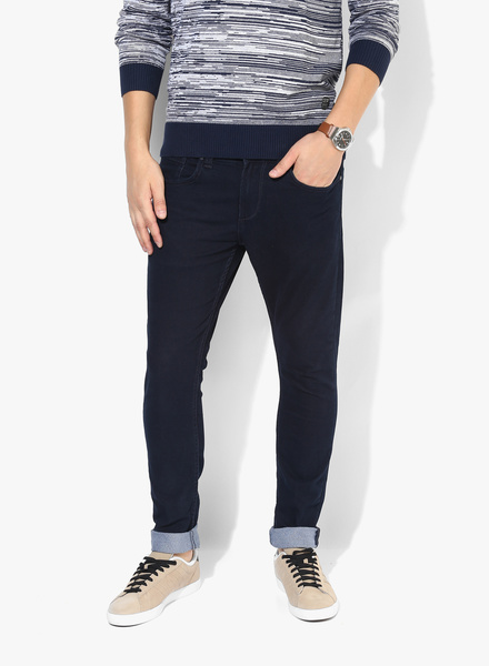 Navy Blue Low Rise Skinny Fit Jeans
