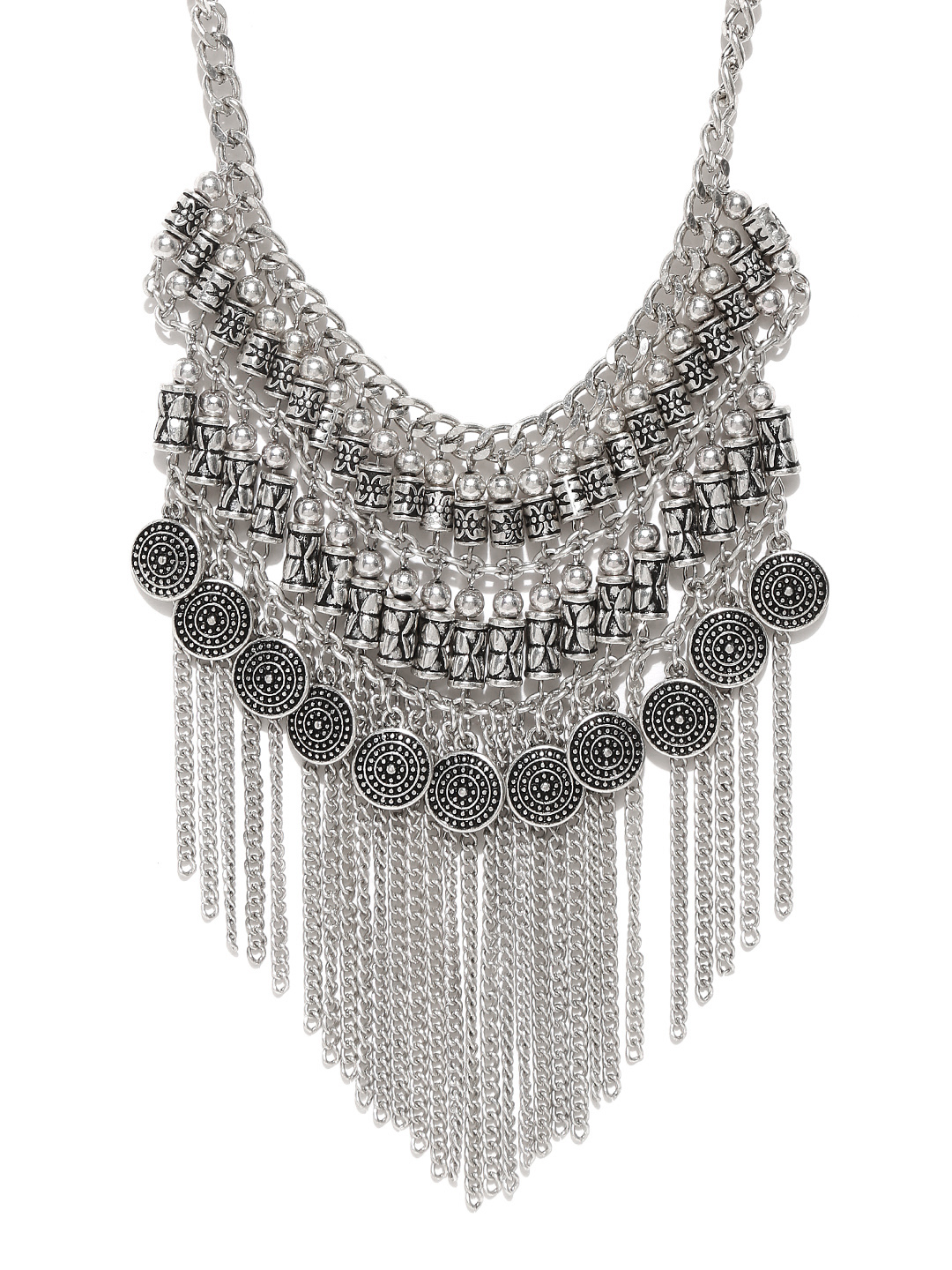 FOREVER 21 Oxidised Silver-Toned Statement Necklace