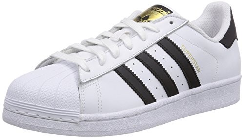 adidas Originals Men's Superstar White and Core Black Leather Sneakers - 8 UK