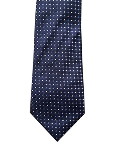 Blacksmithh Premium Navy Blue Polka Dots Woven Tie