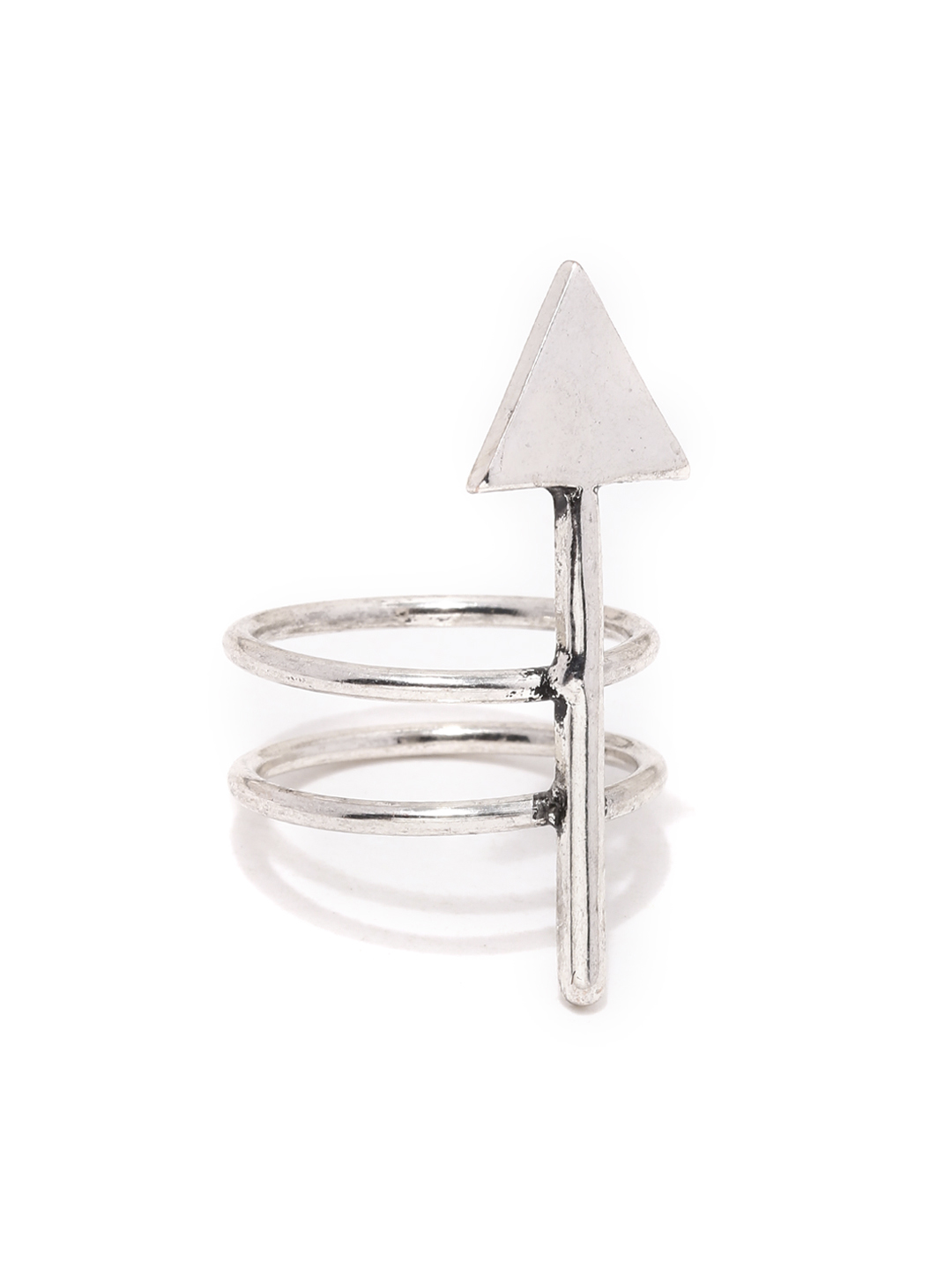 FunkyFish Oxidised Silver-Toned Arrow-Shaped Ring