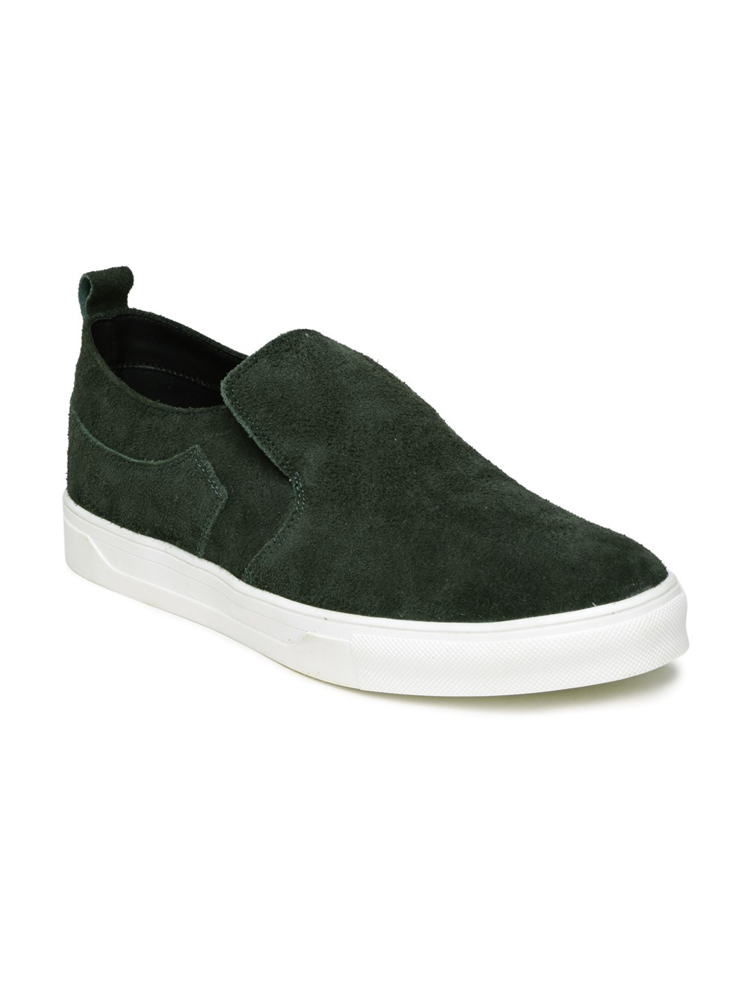 Roadster Men Olive Green Suede Casual Shoes