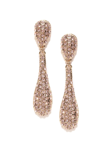 YouBella Rose Gold-Plated Stone-Studded Drop Earrings