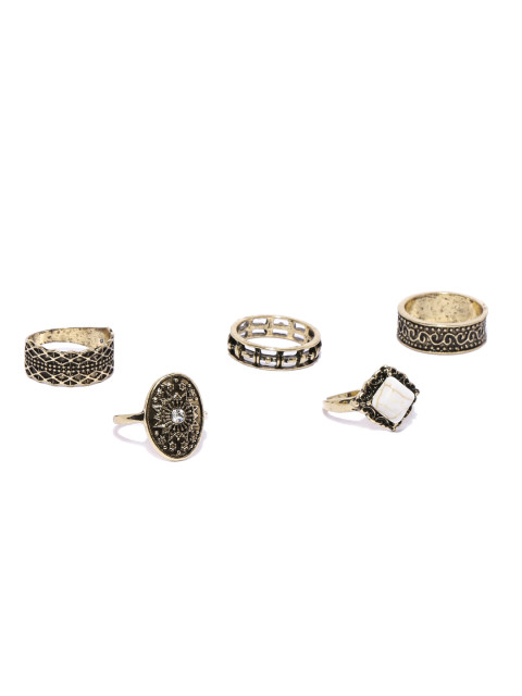 Pipa Bella Antique Gold-Toned Set of 5 Rings