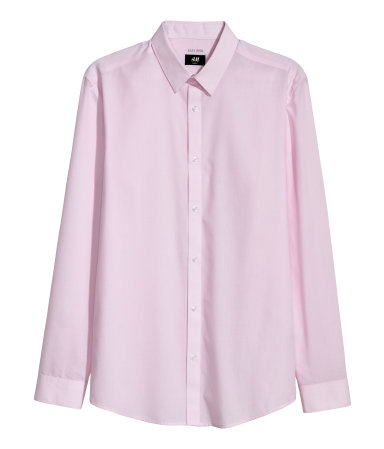 HM pink easy iron shirt Slim fit