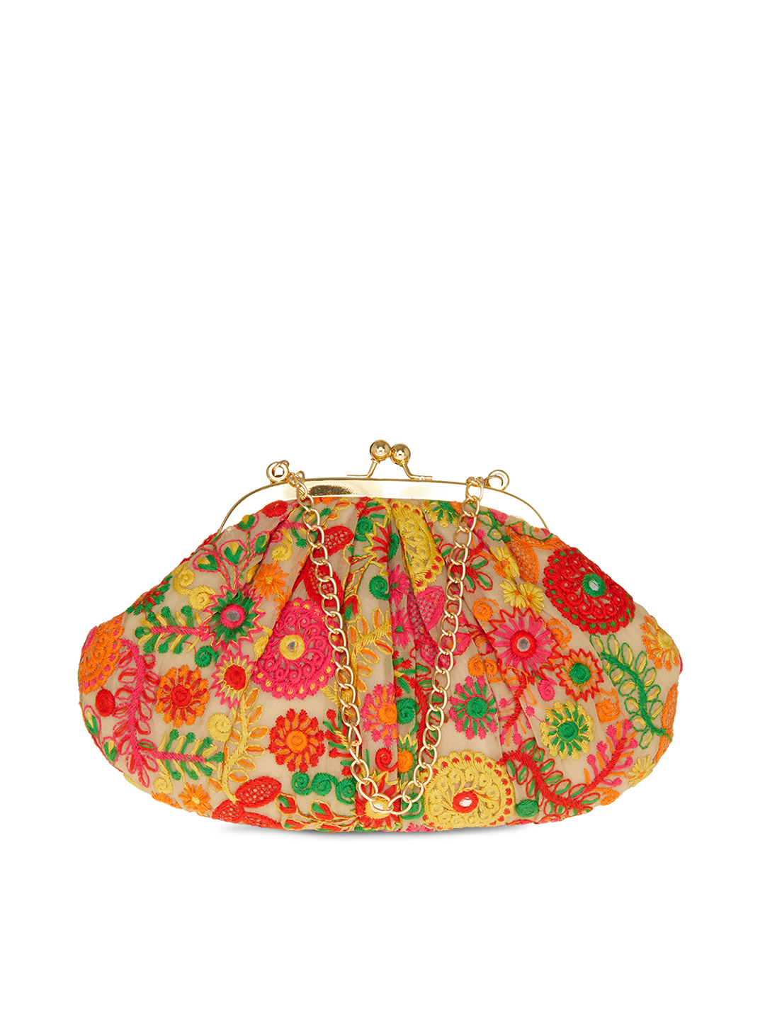 Multicoloured Embroidered Clutch