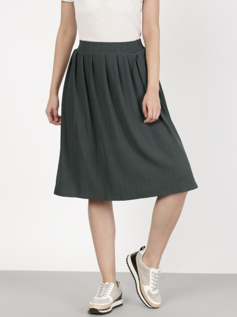 ether Charcoal Grey A-Line Skirt