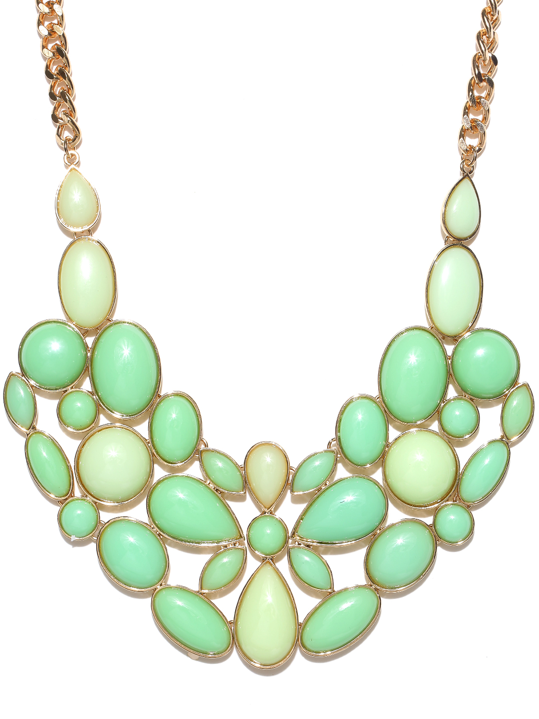 FOREVER 21 Green Stone-Studded Statement Necklace