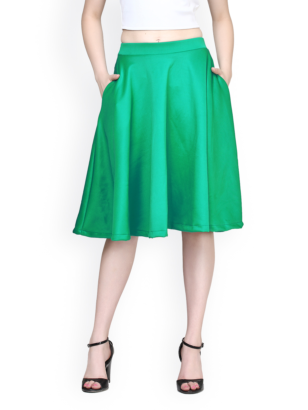 FabAlley Green Midi Skirt