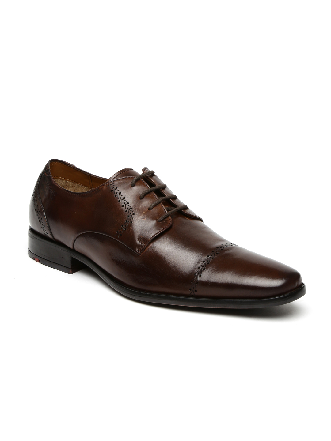 Ruosh Men Brown Genuine Leather Veneto Semiformal Derby Shoes
