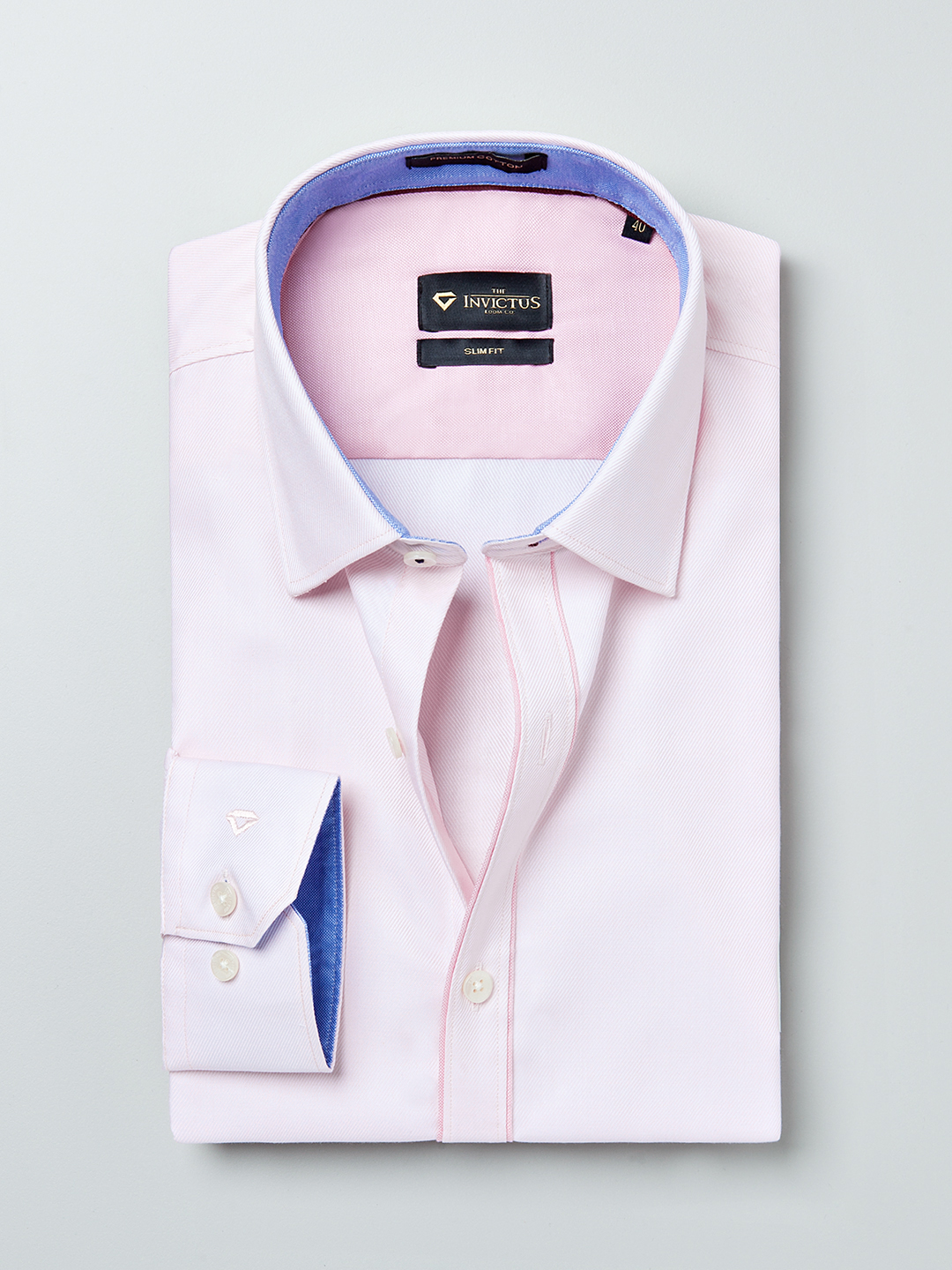 INVICTUS Men Pink Slim Fit Self-Design Formal Shirt