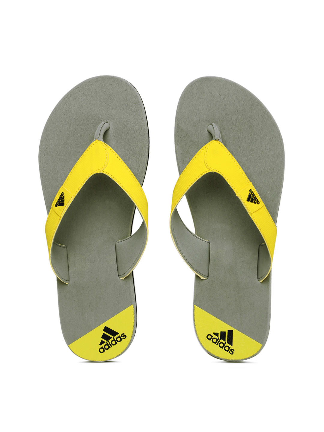 Adidas slippers yellow hot sale