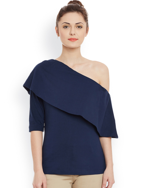 Miss Chase Navy One-Shoulder Top