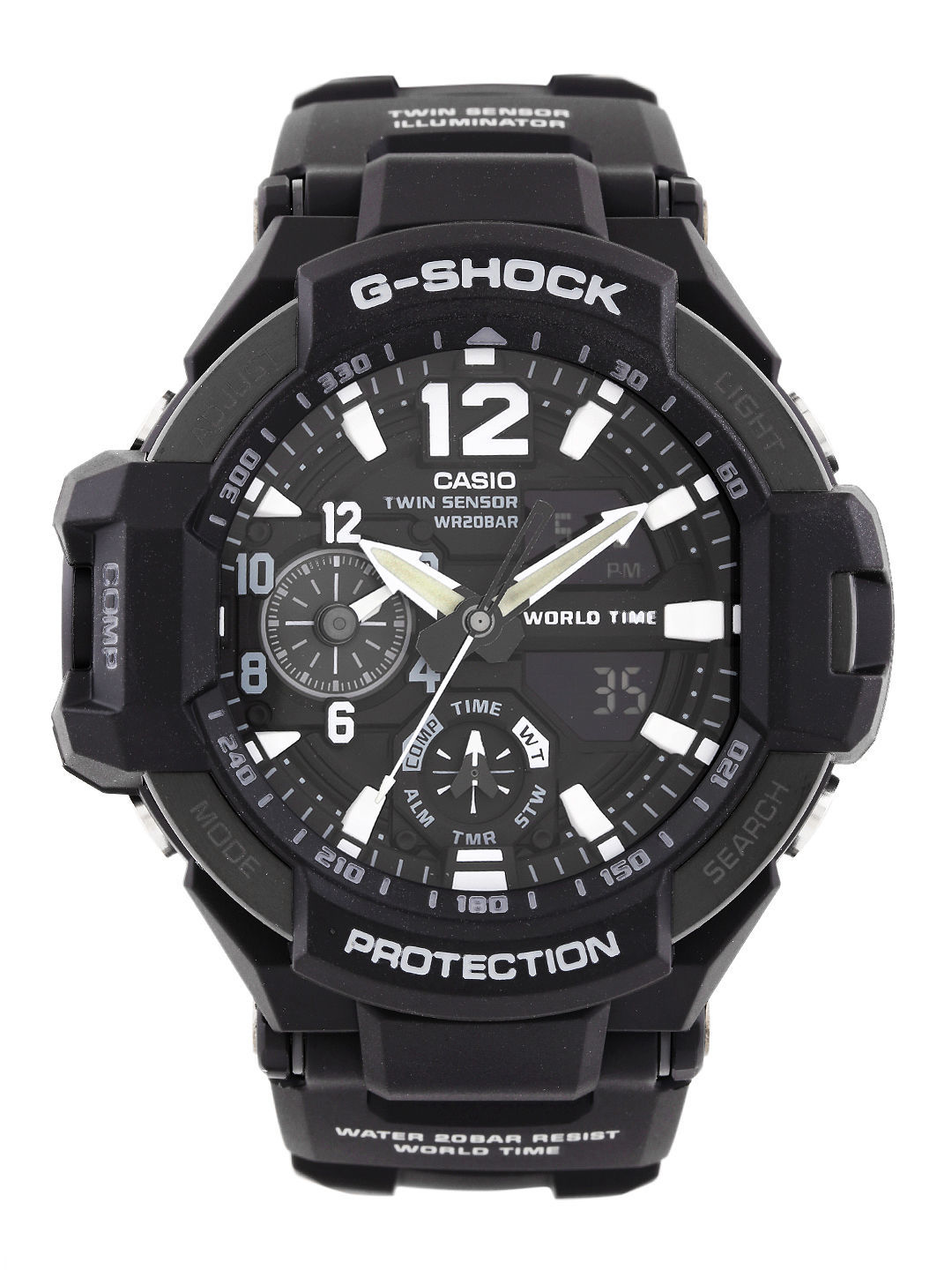 Casio G-Shock Men Black Analogue-Digital Watches (G596) GA-1100-1ADR