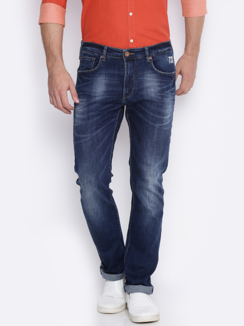 Pepe Jeans Men Blue Regular Fit Mid-Rise Clean Look Stretchable Jeans