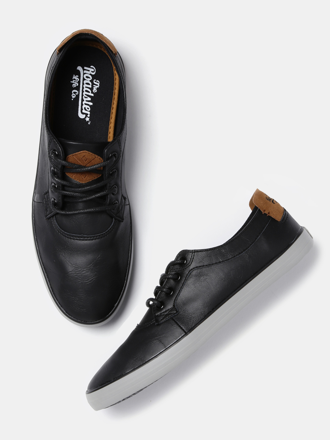 Leather Black Textured Open Sandals - Nocia