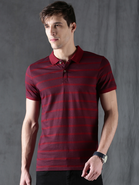 WROGN Men Red Printed Polo Collar T-shirt