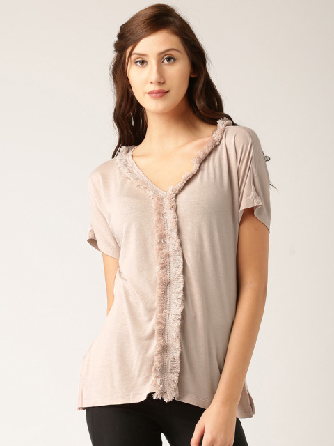 all about you from Deepika Padukone Women Dusty Pink Solid Regular Top