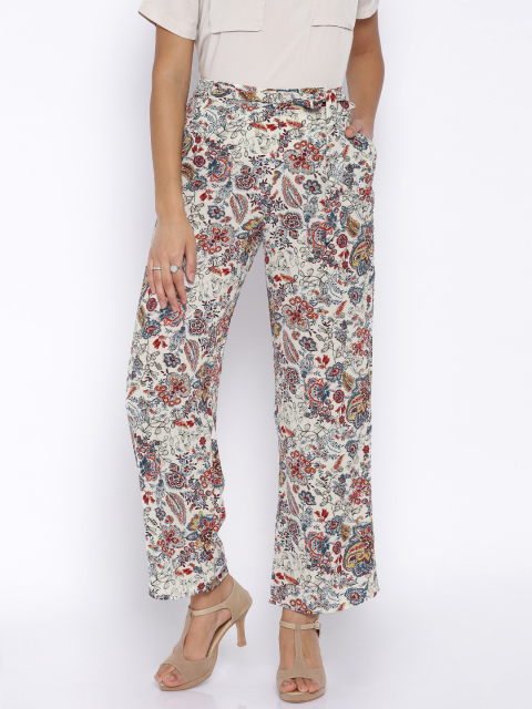 ONLY Multicoloured Printed Casual Wide-Leg Trousers