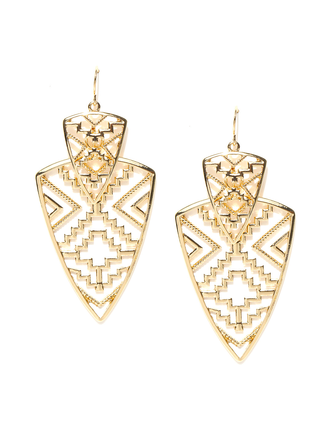 FOREVER 21 Gold-Toned Cut-Out Drop Earrings