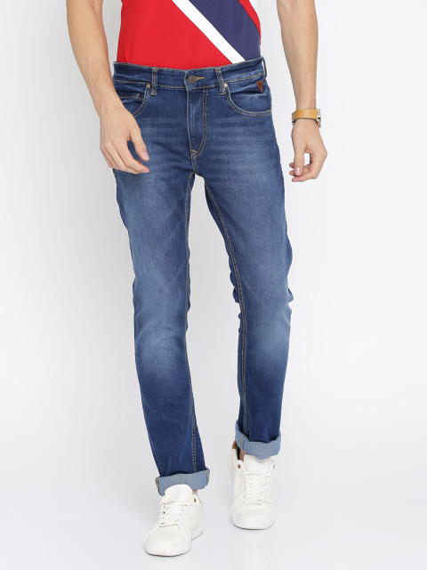 Harvard Men Blue Skinny Fit Mid-Rise Clean Look Stretchable Jeans