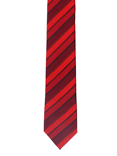 Tossido Red Woven Striped Slim Tie