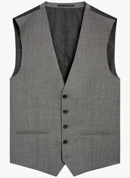 Grey Signature Textured Waistcoat