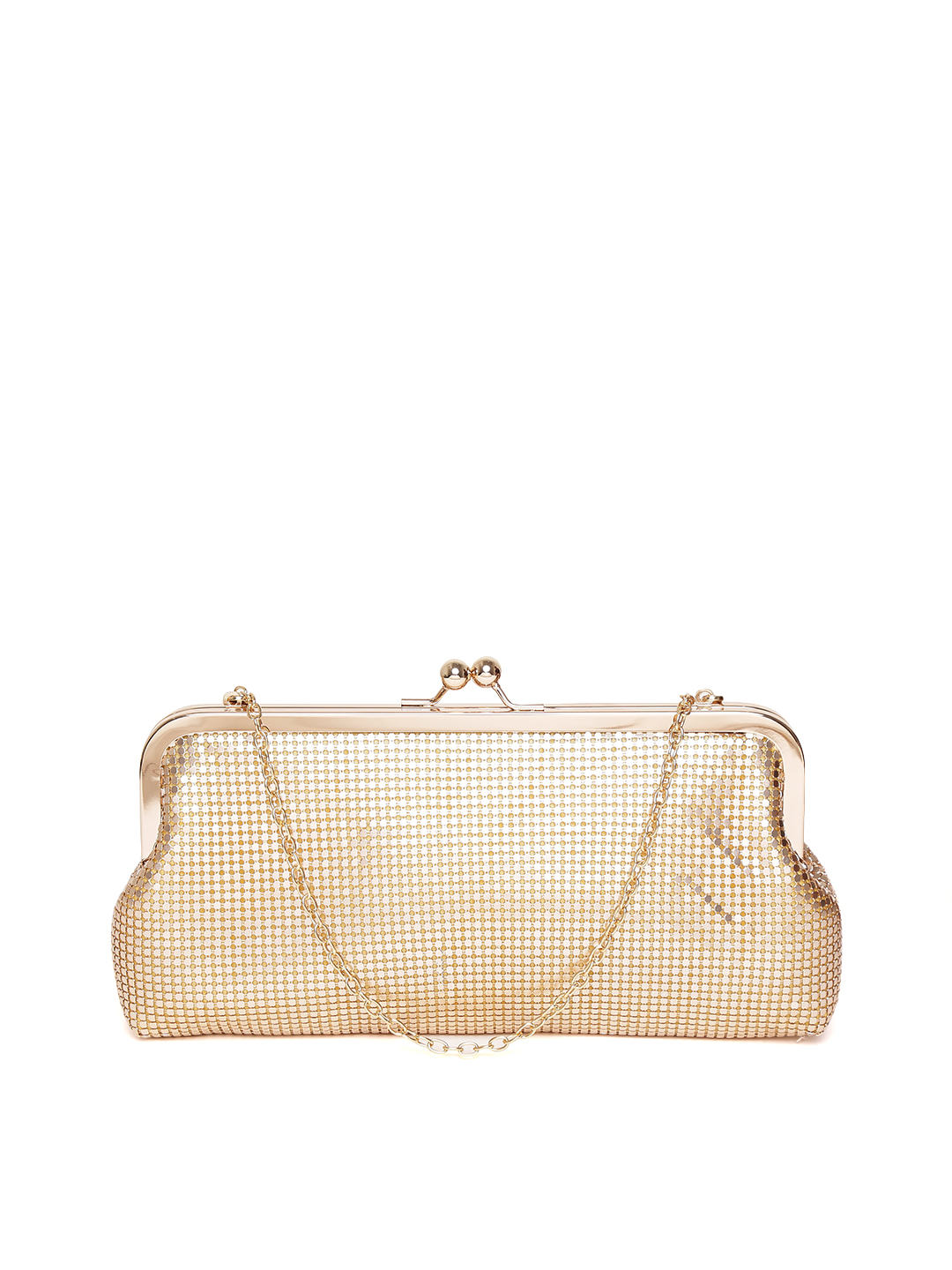 Lisa Haydon for Gold-Toned Patterned Clutch with Chain Strap