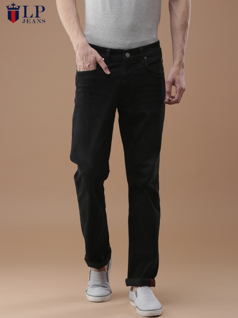 Louis Philippe Jeans Men Black Sundance Fit Mid-Rise Clean Look Stretchable Jeans