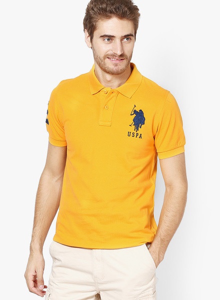 Yellow Solid Polo T-Shirts