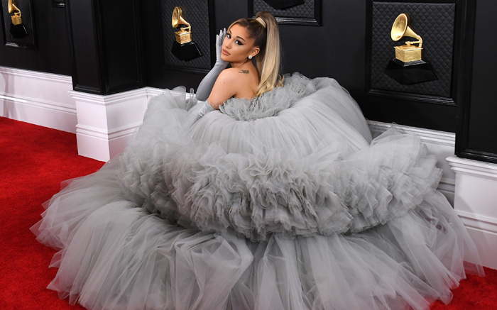 Mandatory Credit: Photo by David Fisher/Shutterstock (10532330it)
Ariana Grande
62nd Annual Grammy Awards, Arrivals, Los Angeles, USA - 26 Jan 2020
Wearing Giambattista Valli , Custom