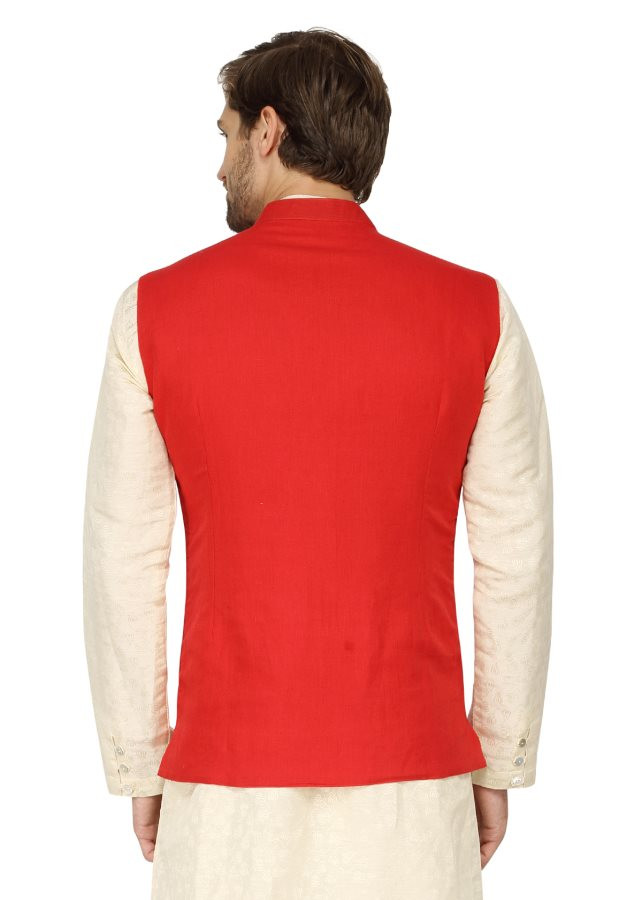 Mayank Modi Orange Reversible Nehru Jacket
