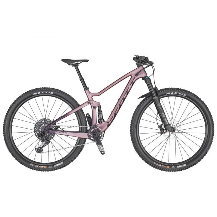 The 2020 SCOTT Contessa Spark 910 comes spec’d with a SRAM GX Eagle drivetrain and Shimano SLX brakes. Fox provides their 34 Float Rhythm Air fork and their NUDE EVOL rear shock for ideal springiness and compliance
